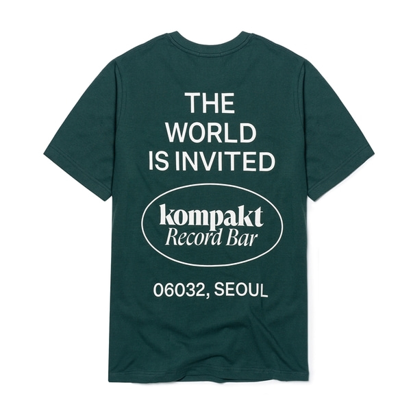콤팩트 레코드바 티셔츠 The World is Invited T-shirts - Green kompakt Record Bar