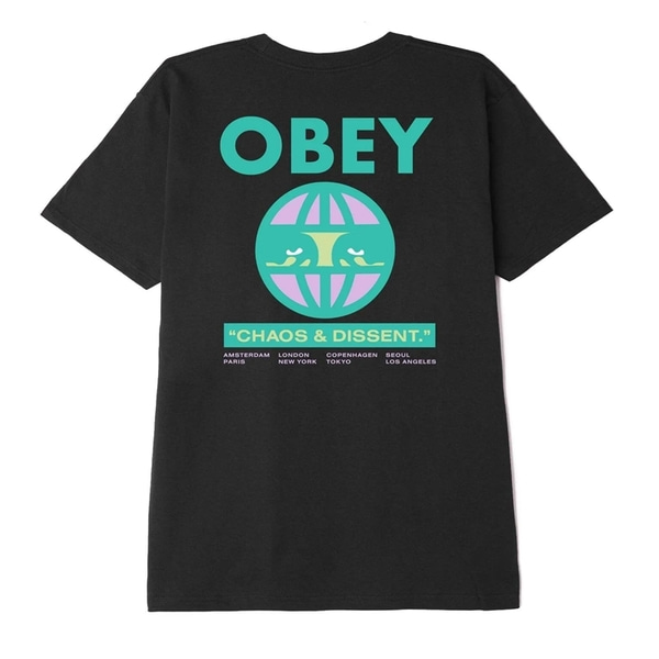 오베이 티셔츠  GLOBAL EYES BLACK  OBEY