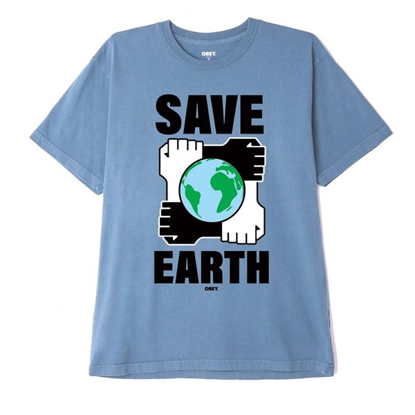 오베이 티셔츠  SAVE EARTH IRIS FLOWER  OBEY