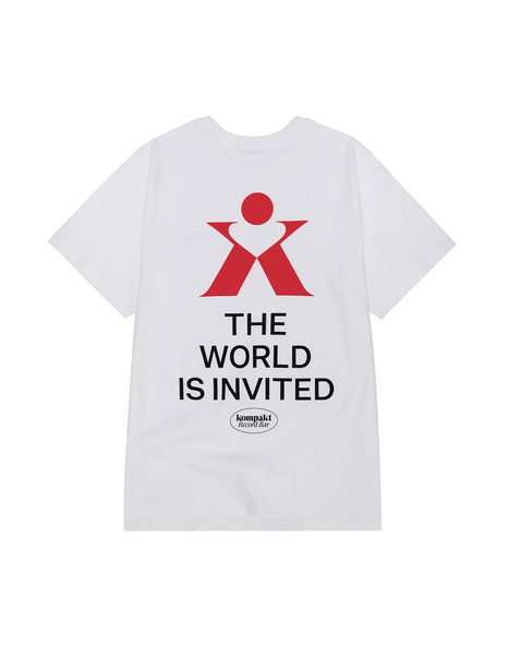 콤팩트 레코드바 티셔츠 The World is Invited Symbol T-Shirt - White kompakt Record Bar