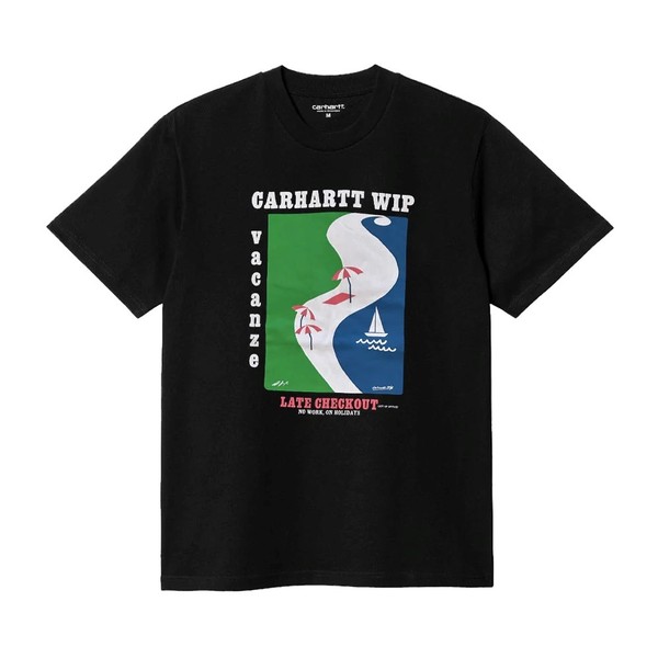 칼하트 티셔츠  VACANZE T-SHIRT BLACK  CARHARTT WIP