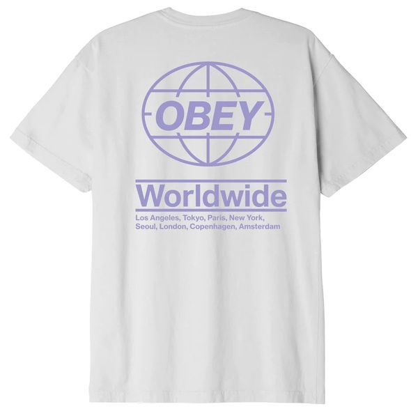 오베이 티셔츠  OBEY GLOBAL WHITE  OBEY