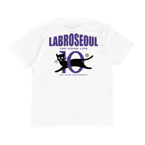 라브로스 티셔츠   10th Anniv Black Cat Tee (White)  LABROS